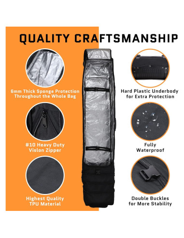 Bolsa de Snowboard Aceletiqs con Ruedas 170cm Impermeable