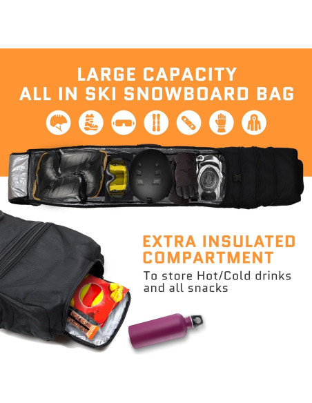 Bolsa de Snowboard Aceletiqs con Ruedas 170cm Impermeable