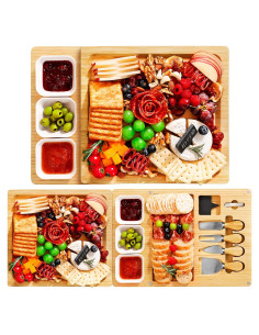 Tabla de Charcutería Extra Grande Easoger 71.12x27.94cm con Cuchillos