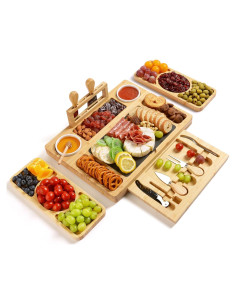 Tabla de Charcutería Grande ROCIRLAB con 2 Bandejas 63.5x30.5cm