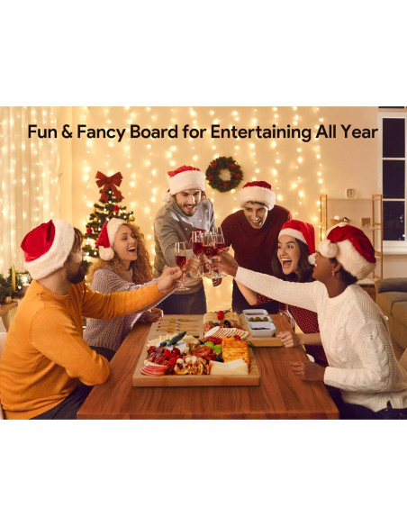 Tabla de Charcutería Extra Grande Easoger 71.12x27.94cm con Cuchillos