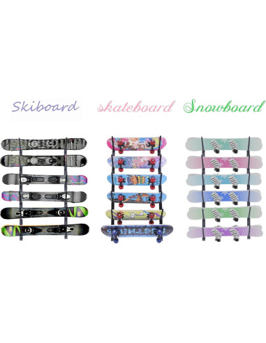 Soporte de Pared Lhysn para Skateboard 6 Capas 89.81kg