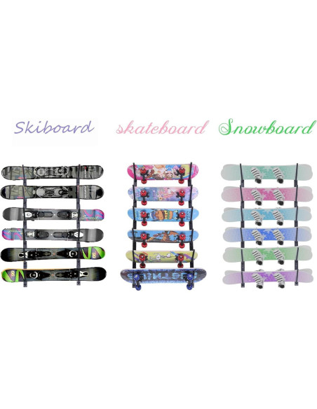 Soporte de Pared Lhysn para Skateboard 6 Capas 89.81kg