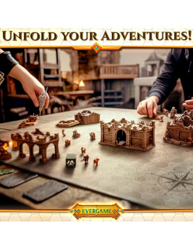 10 Tapetes de Juego DND EverGame 22x26 cm + 140 Stickers
