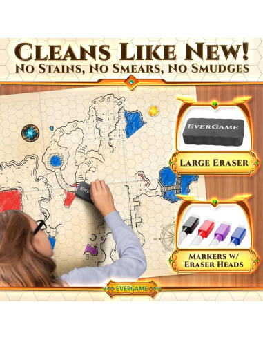 10 Tapetes de Juego DND EverGame 22x26 cm + 140 Stickers