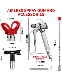 Pistola de pintura sin aire Cada familia 3600 PSI 5 boquillas 2
