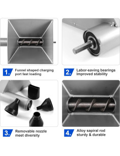 Pistola de Mortero Eléctrica DUXINN 1.30 kg con 4 Boquillas 2