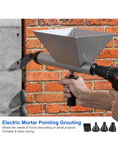 Pistola de Mortero Eléctrica DUXINN 1.30 kg con 4 Boquillas