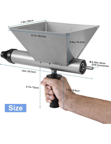Pistola de Mortero Eléctrica DUXINN 1.30 kg con 4 Boquillas