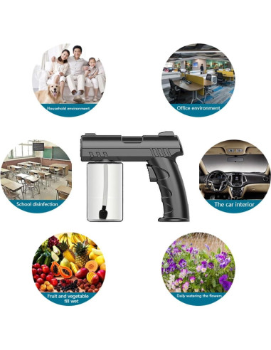 Pistola de Spray Nano BEBESIRI K7 Recargable 280ml Negra