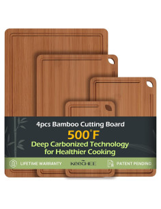 Juego de Tablas de Cortar de Bambú Keechee - 4 Piezas Carbonizadas