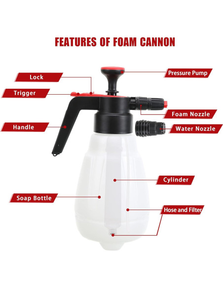 Pulverizador de Espuma Manual TOMTOOL RL23 1.8L para Lavado