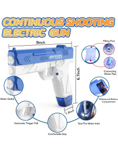 Pistola de Agua Eléctrica GPPNKC con Mochila 1000CC y Alcance 10m 2