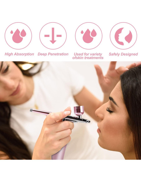 Aerógrafo Inalámbrico Rhinowisdom ZYY-02 Rosa - Portátil y Automático