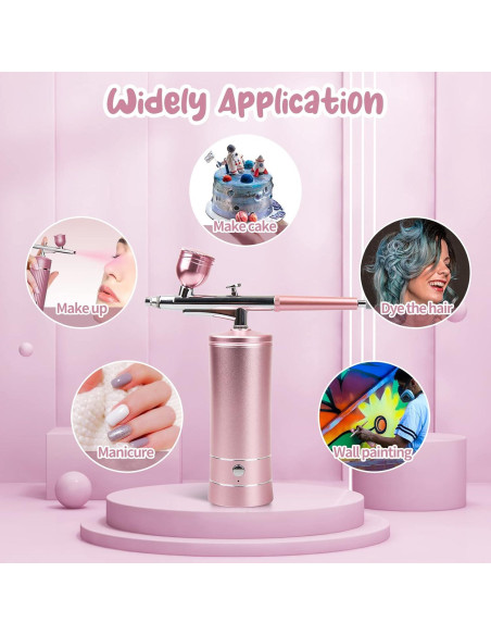 Aerógrafo Inalámbrico Rhinowisdom ZYY-02 Rosa - Portátil y Automático