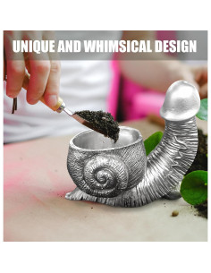 Maceta Tortuga de Resina Qywwss para Suculentas 14x6x8.9cm 2