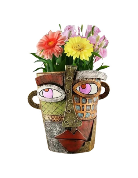 Maceta de Flores Abstracta TOZLU 17.78cm Resina Colorida