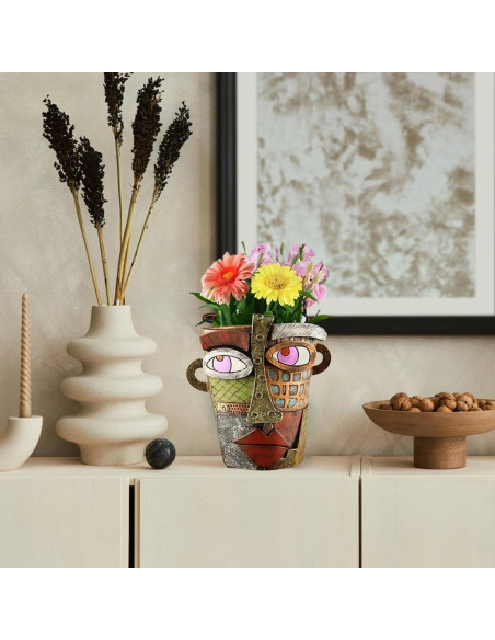 Maceta de Flores Abstracta TOZLU 17.78cm Resina Colorida