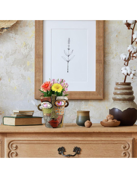 Maceta de Flores Abstracta TOZLU 17.78cm Resina Colorida