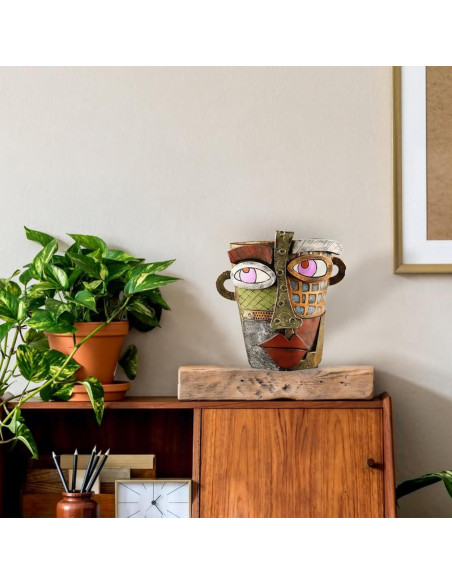 Maceta de Flores Abstracta TOZLU 17.78cm Resina Colorida