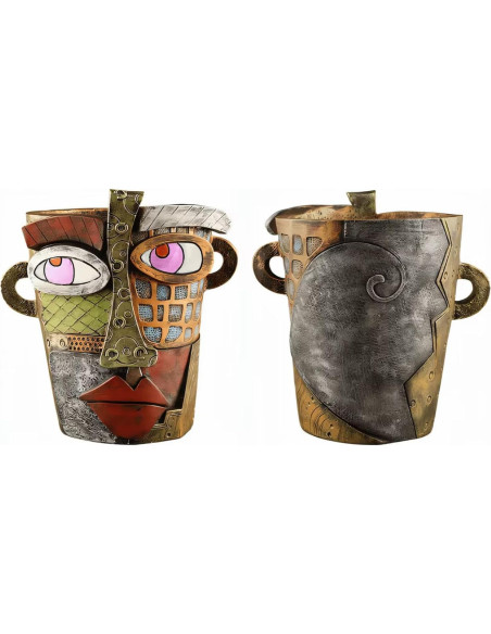 Maceta de Flores Abstracta TOZLU 17.78cm Resina Colorida