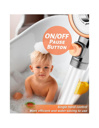 Cabezal de Ducha Filtrado Luxsego con Manguera y Soporte