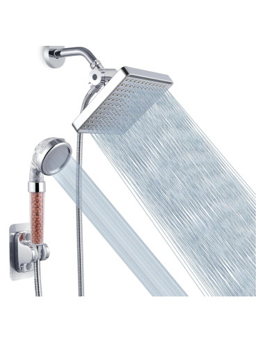 Cabezal de Ducha Voolan Alta Presión con Filtro y Manguera 150 cm