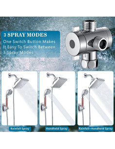 Cabezal de Ducha Voolan Alta Presión con Filtro y Manguera 150 cm 2
