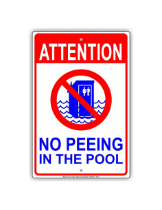 Placa de Aluminio de Seguridad 20x30 cm - No Orinar en Piscina