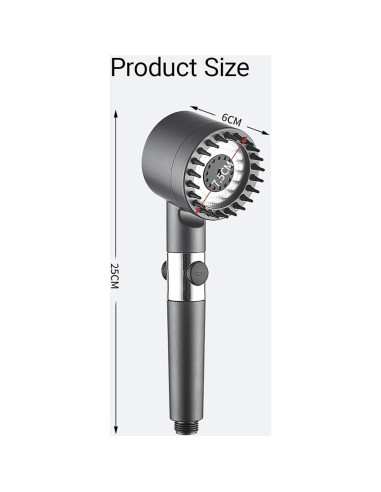 Cabezal de Ducha de Mano Genérico HS - Alta Presión 3 Modos