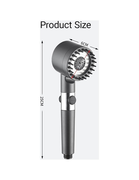Cabezal de Ducha de Mano Genérico HS - Alta Presión 3 Modos