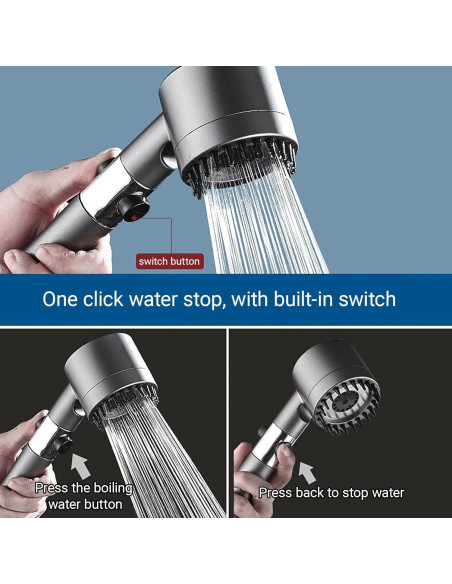 Cabezal de Ducha de Mano Genérico HS - Alta Presión 3 Modos