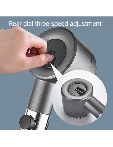 Cabezal de Ducha de Mano Genérico HS - Alta Presión 3 Modos