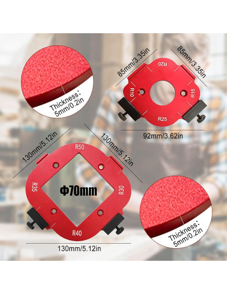 Plantilla de Esquina 2 Pcs Aluminio Belistair R10-R50 Plantilla de Esquina 2 Pcs Aluminio Belistair R10-R50
