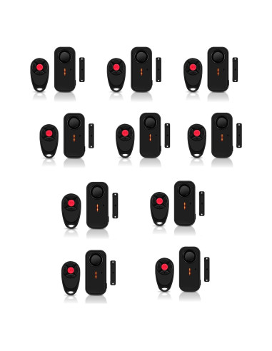 Alarma Inalámbrica de Puerta NineLeaf 108dB Control Remoto 10Pack