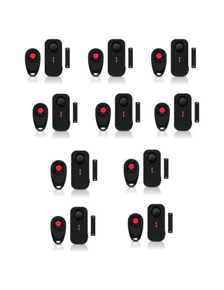 Alarma Inalámbrica de Puerta NineLeaf 108dB Control Remoto 10Pack