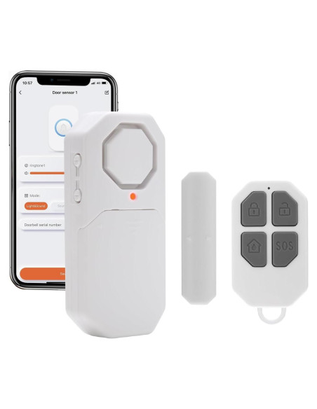 Alarma de Puerta Inalámbrica WiFi Evernary DWA-01 130dB Alarma de Puerta Inalámbrica WiFi Evernary DWA-01 130dB