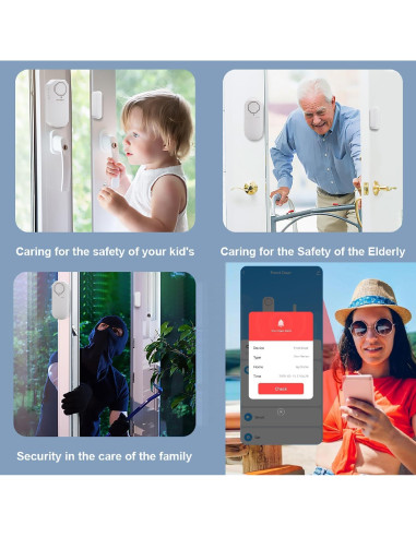 Alarma de Puerta Inalámbrica WiFi Evernary DWA-01 130dB