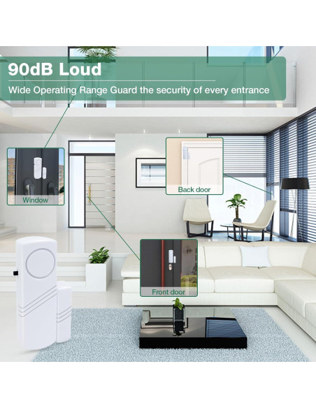Alarma de Puerta y Ventana G-Wolf 90dB - 10 Paquete