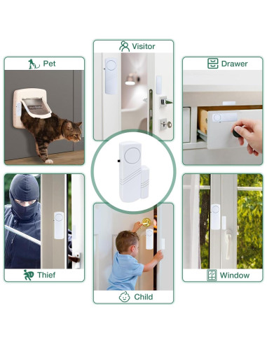 Alarma de Puerta y Ventana G-Wolf 90dB - 10 Paquete