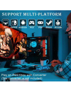 Controlador Arcade DO-CAM L16 RGB Turbo para PC/PS4/Switch 2