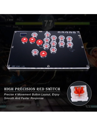 Controlador Arcade DO-CAM L16 RGB Turbo para PC/PS4/Switch