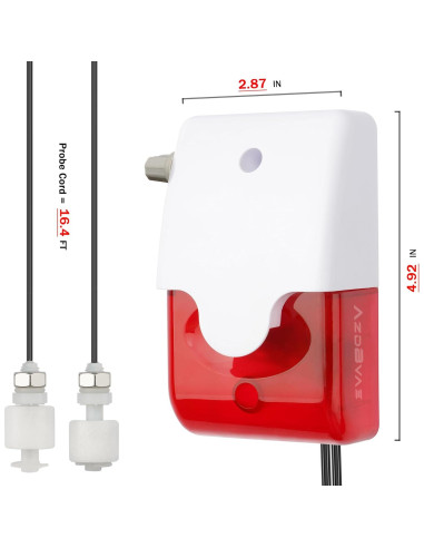 Detector de Alarma de Agua AzdBvae WA-121 con Doble Sonda 5m