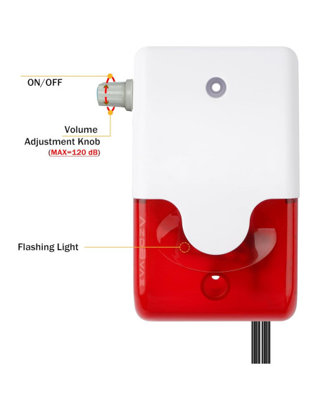 Detector de Alarma de Agua AzdBvae WA-121 con Doble Sonda 5m