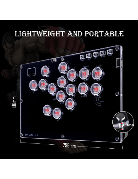 Controlador Arcade DO-CAM L16 RGB Turbo para PC/PS4/Switch