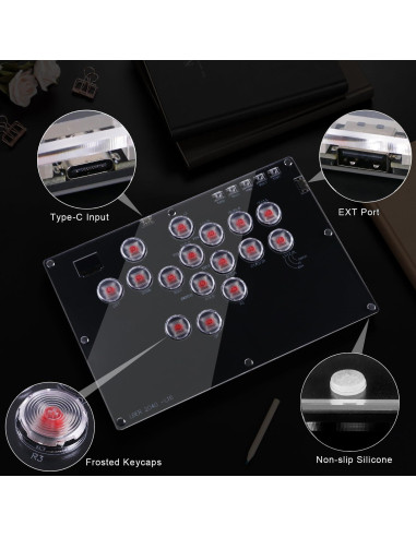 Controlador Arcade DO-CAM L16 RGB Turbo para PC/PS4/Switch