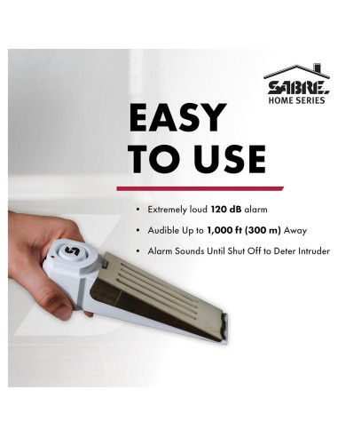 Alarma de Cuña de Puerta SABRE 120 dB Inalámbrica Blanca
