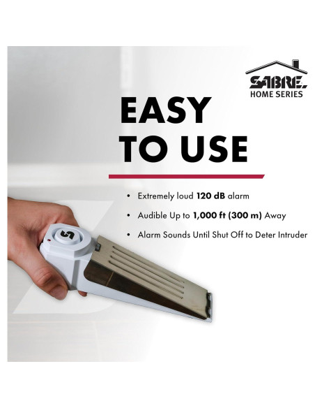 Alarma de Cuña de Puerta SABRE 120 dB Inalámbrica Blanca