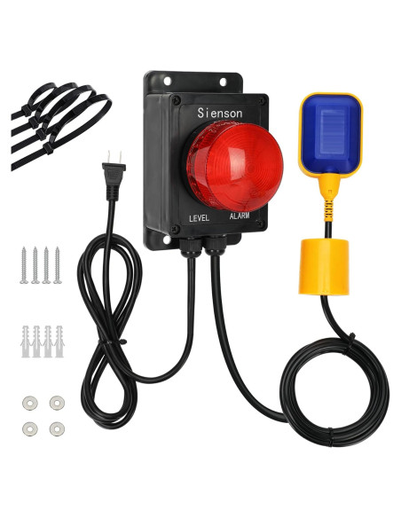 Alarma de Bomba de Sump Sienson 110dB con Flotador 10 pies