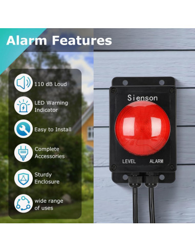 Alarma de Bomba de Sump Sienson 110dB con Flotador 10 pies